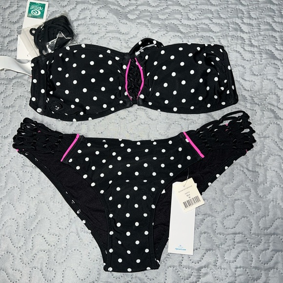 Rip Curl polka dot two piece bikini bathing swimsuit swimwear beach summer - Picture 4 of 7